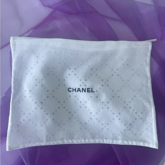CHANEL White Perforated Zipped Dust Bag